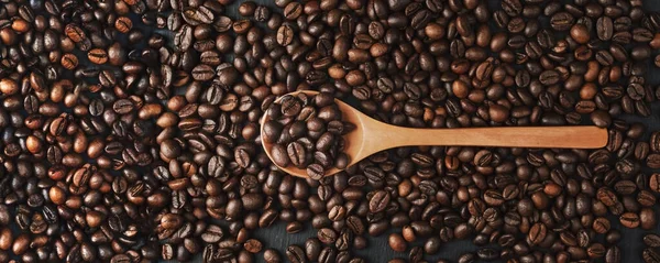 Kávová Zrna Textura Nebo Pozadí Hnědá Pražená Kávová Zrnka Detailní — Stock fotografie