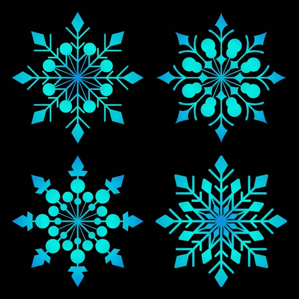 Conjunto Flocos Neve Multicoloridos Isolado Ano Novo Elemento Design Natal — Fotografia de Stock