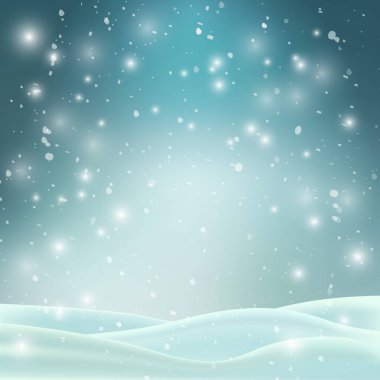 Metnin ve Tasarımın için Soyut Xmas Arkaplanı. Yılbaşı arifesi ve kar taneleri ve Noel arkaplanı. Kar taneleri arka planda. Kış tatili Kar yağan kış arkaplanı