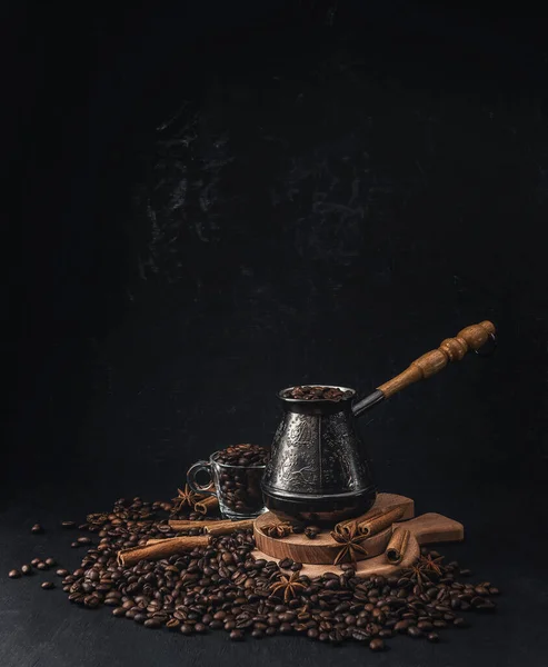 Кофейные Зерна Фон Концепция Жареного Кофе Различными Типами Кофе Бобов — стоковое фото
