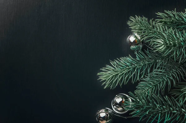 Sinos Natal Árvore Abeto Fundo Para Projeto Natal Fundo Natal — Fotografia de Stock