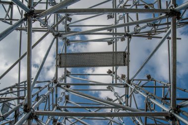 Support scaffolding system at bridge construction