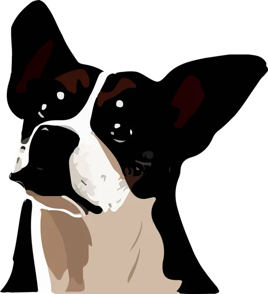 Cara Aislada Perro Sobre Fondo Blanco Ilustración Vectorial — Vector de stock