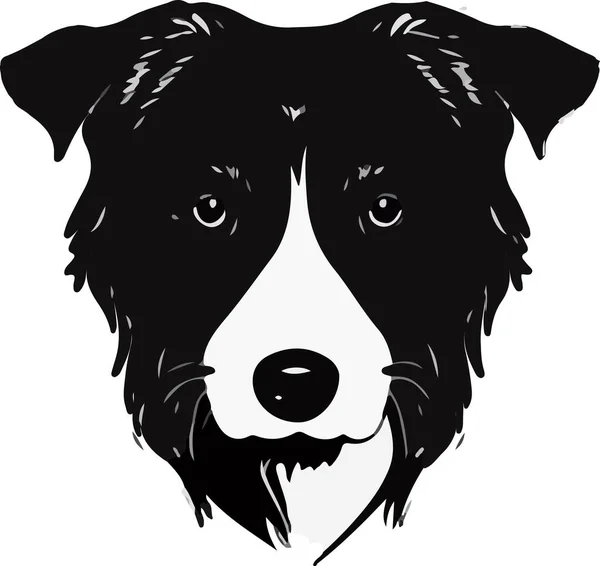 Изолированное Лицо Собаки Белом Фоне Векторная Иллюстрация — стоковый вектор