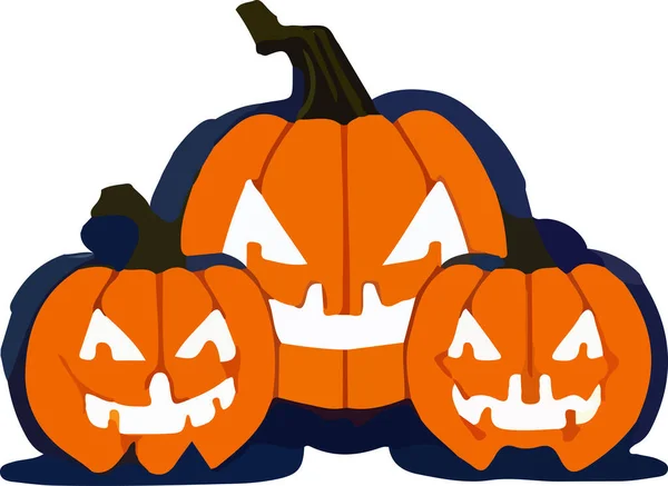 Isolerad Halloween Pumpa Vit Bakgrund Vektorillustration — Stock vektor