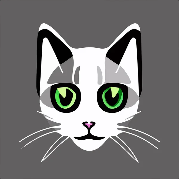 Isolated Beautiful Cat Portrait Vector Illustration — Stock Vector