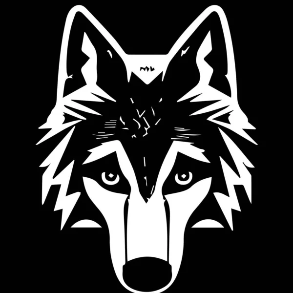 Λύκος Μαύρο Φόντο Εικονογράφηση Διανύσματος — Διανυσματικό Αρχείο