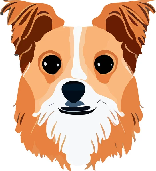 Isolerad Hund Ansikte Vit Bakgrund Vektorillustration — Stock vektor