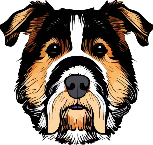 Cara Aislada Perro Sobre Fondo Blanco Ilustración Vectorial — Vector de stock