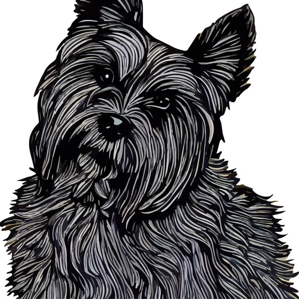 Isolerad Hund Ansikte Vit Bakgrund Vektorillustration — Stock vektor