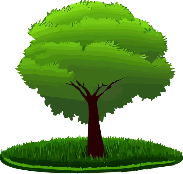 Silhueta Árvore Isolada Fundo Branco Ilustração Vetorial — Vetor de Stock
