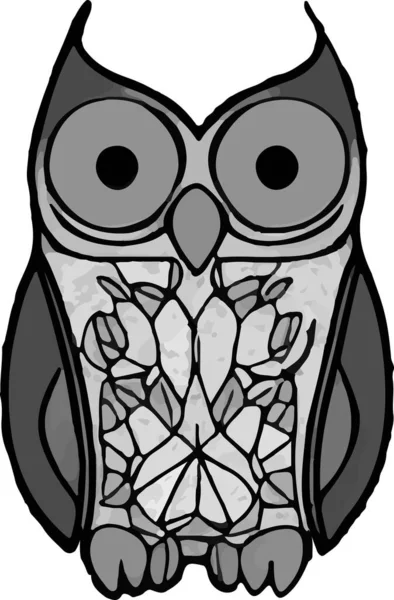 Beautiful Owl White Background Vector Illustration — Stock Vector