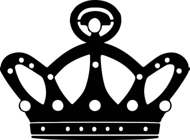 Beyaz arkaplanlı Crown siluet sembolü. Vektör illüstrasyonu