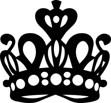 Beyaz arkaplanlı Crown siluet sembolü. Vektör illüstrasyonu