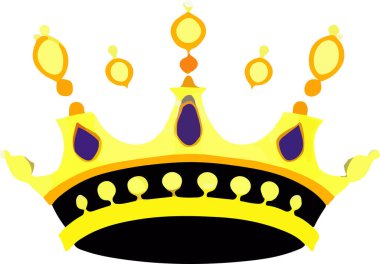 Beyaz arka planda taç sembolü. Vektör illüstrasyonu