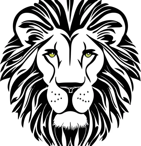 Face Lion Sur Fond Blanc Illustration Vectorielle — Image vectorielle