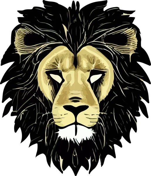 Löwengesicht Auf Weißem Hintergrund Vektorillustration — Stockvektor