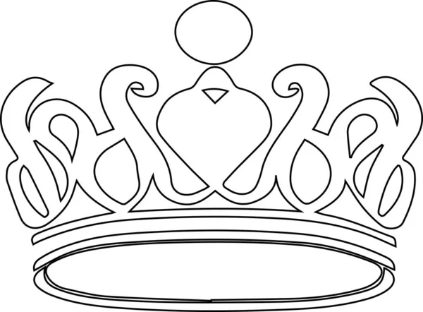 白色背景的皇冠轮廓符号 矢量说明 — 图库矢量图片