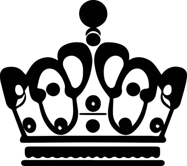 Crown Silueta Symbol Bílým Pozadím Vektorová Ilustrace — Stockový vektor