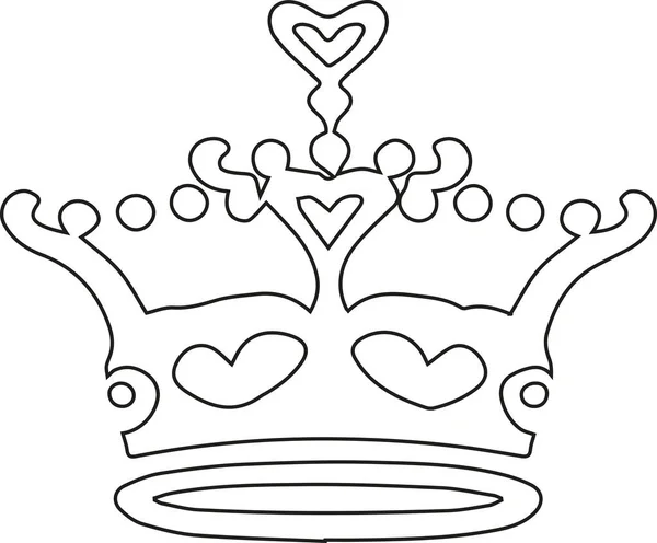 Kronan Siluett Symbol Med Vit Bakgrund Vektorillustration — Stock vektor
