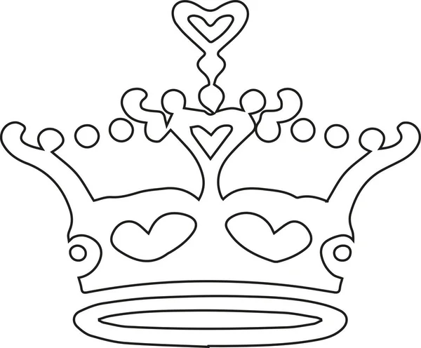 Beyaz arkaplanlı Crown siluet sembolü. Vektör illüstrasyonu