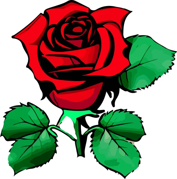 Schöne Blume Auf Weißem Hintergrund Rose Blume Vektor — Stockvektor