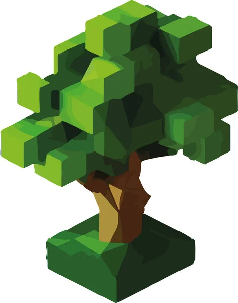 Konceptuellt Månghörningsträd Abstrakt Vektor Illustration Låg Poly Stil Spel Vektorillustration — Stock vektor