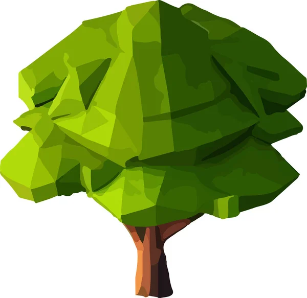 Arbre Polygonal Conceptuel Illustration Vectorielle Abstraite Faible Style Poly Jeux — Image vectorielle