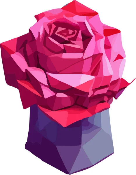 Rose Polygonale Abstraite Faible Illustration Poly Illustration Vectorielle — Image vectorielle