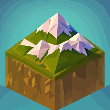 Düşük polyester dağlar manzara vektörü. Vektör illüstrasyonu