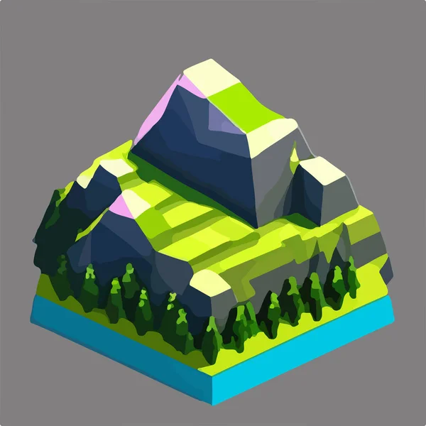 Vecteur Paysage Basse Montagne Poly Illustration Vectorielle — Image vectorielle