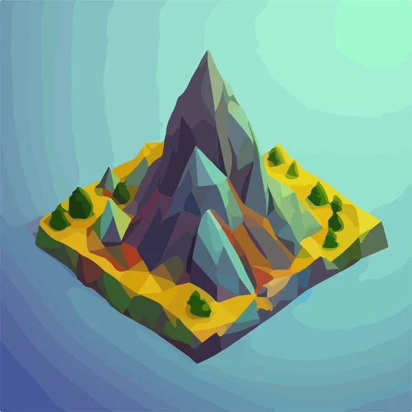 Niedrige Poly Berge Landschaft Vektor Vektorillustration — Stockvektor