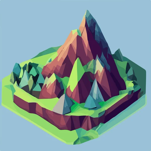 Low Poly Mountains Landscape Vector Vector Illustration — Stock Vector