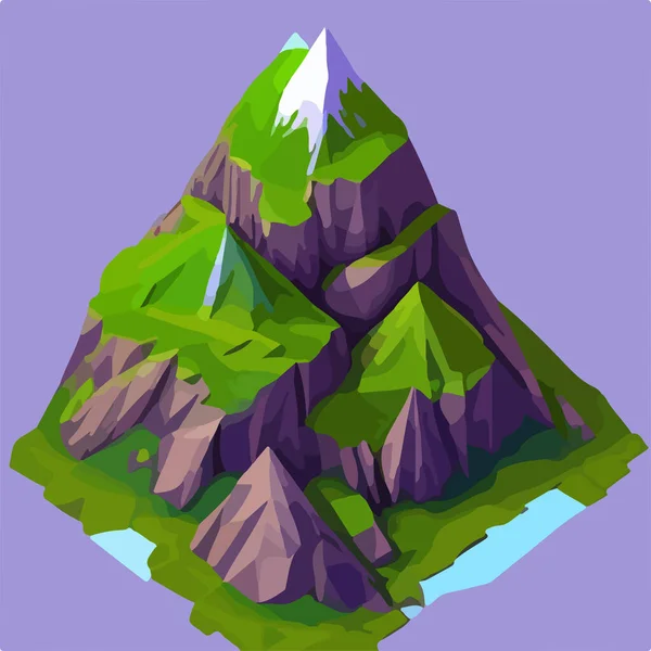 Low Poly Mountains Landscape Vector Vector Illustration — Stock Vector