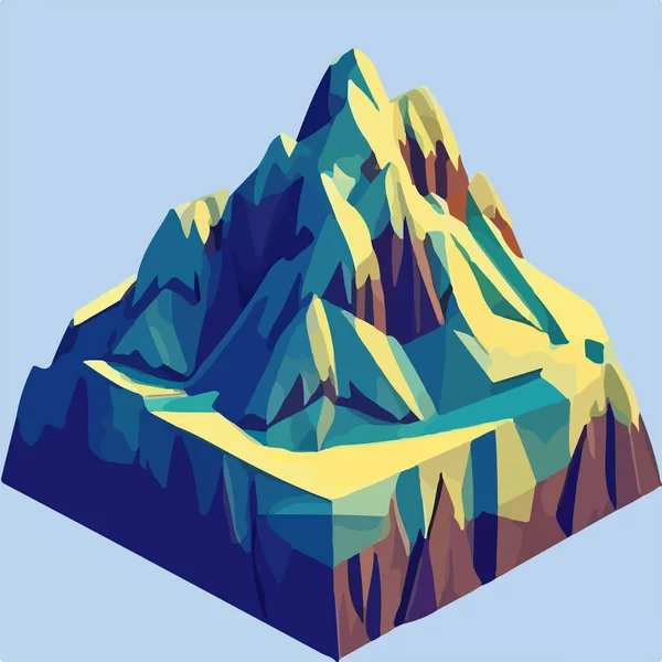 Low Poly Mountains Landscape Vector Vector Illustration — Stock Vector