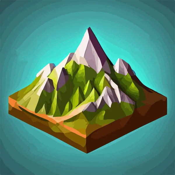 Low Poly Mountains Landscape Vector Vector Illustration — Stock Vector