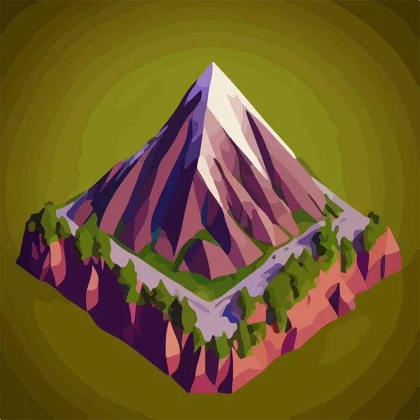 Vecteur Paysage Basse Montagne Poly Illustration Vectorielle — Image vectorielle