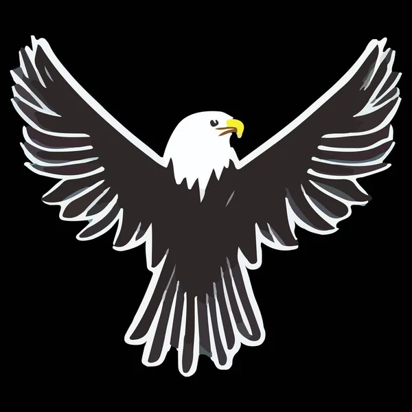 Águila Calva Aislada Blanco Ilustración Vectorial — Vector de stock