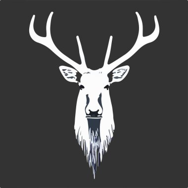 Geyik başı, izole edilmiş orman hayvanı. Vektör illüstrasyonu