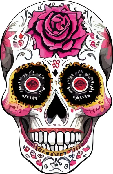 Zuckerschädel Mexikanisches Catrina Vektor Logo Vektorillustration — Stockvektor