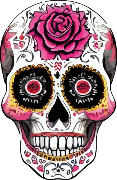 Логотип Мексиканской Катрины Черепа Сахара Векторная Иллюстрация Лицензионные Стоковые Векторы