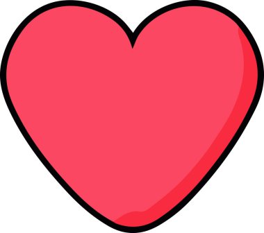 Heart, Aşkın Sembolü ve Sevgililer Günü. İkon izole edildi. Vektör illüstrasyonu