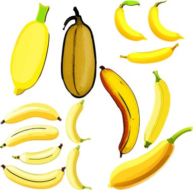 Muz ikonu, vektör muz ikonu, düz muz ikonu. Vektör illüstrasyonu