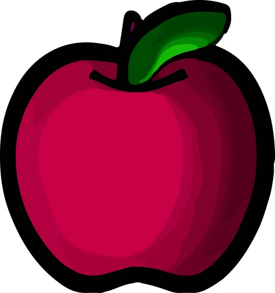 Płaska Ikona Czerwone Jabłko Izolowane Białym Tle Ikona Owocowa Ilustracja — Wektor stockowy