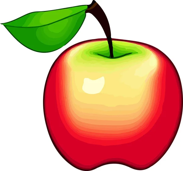 Płaska Ikona Czerwone Jabłko Izolowane Białym Tle Ikona Owocowa Ilustracja — Wektor stockowy