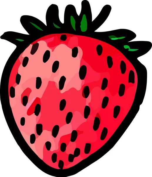 Strawberry Icon Isolated White Vector Illustration Vector Illustration — Stock Vector