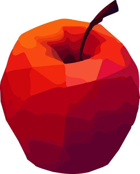 Manzana Del Polígono Manzana Baja Polivinílica Ilustración Vectorial — Vector de stock