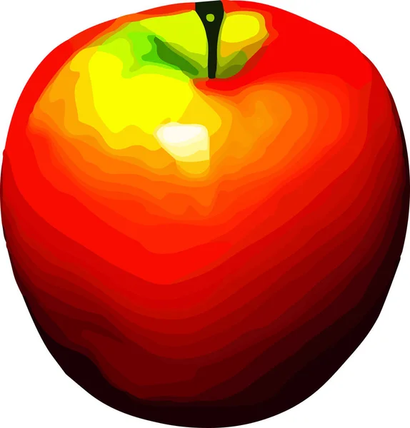 Ensemble Pomme Rouge Des Pommes Réalistes Illustration Détaillée Isolée Sur — Image vectorielle
