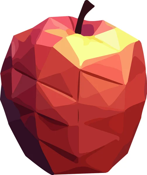 Pomme Polygone Pomme Basse Poly Illustration Vectorielle — Image vectorielle