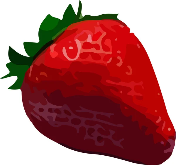 Strawberry Vector Icon Isolated White Background Realistic Sweet Fruit Vector — Stock Vector